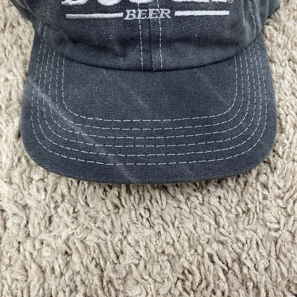 Vtg 1996 Busch Beer‎ Hat Gray Canvas White Stitch Script Adjustable Cap Made USA - Picture 11 of 11
